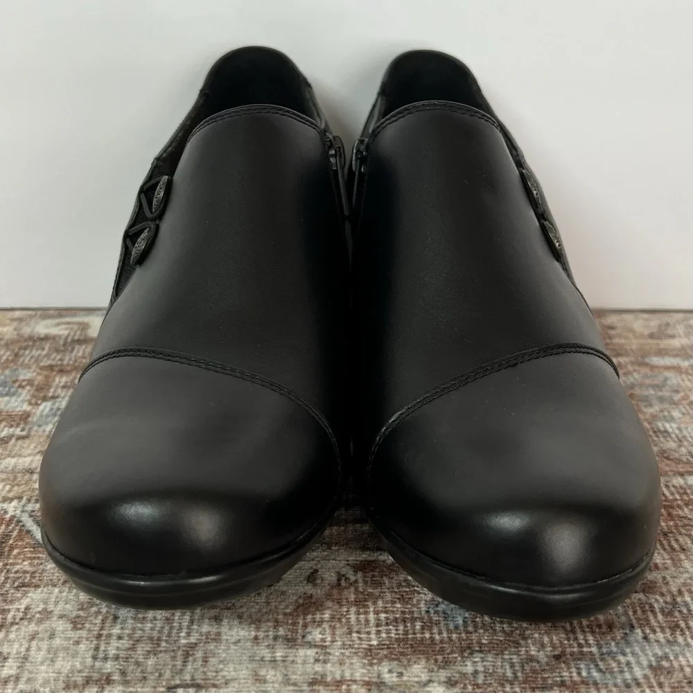 Clarks Emslie Warrens Loafer‎ Shoes Womens 11M Black Leather Ortholite Comfort